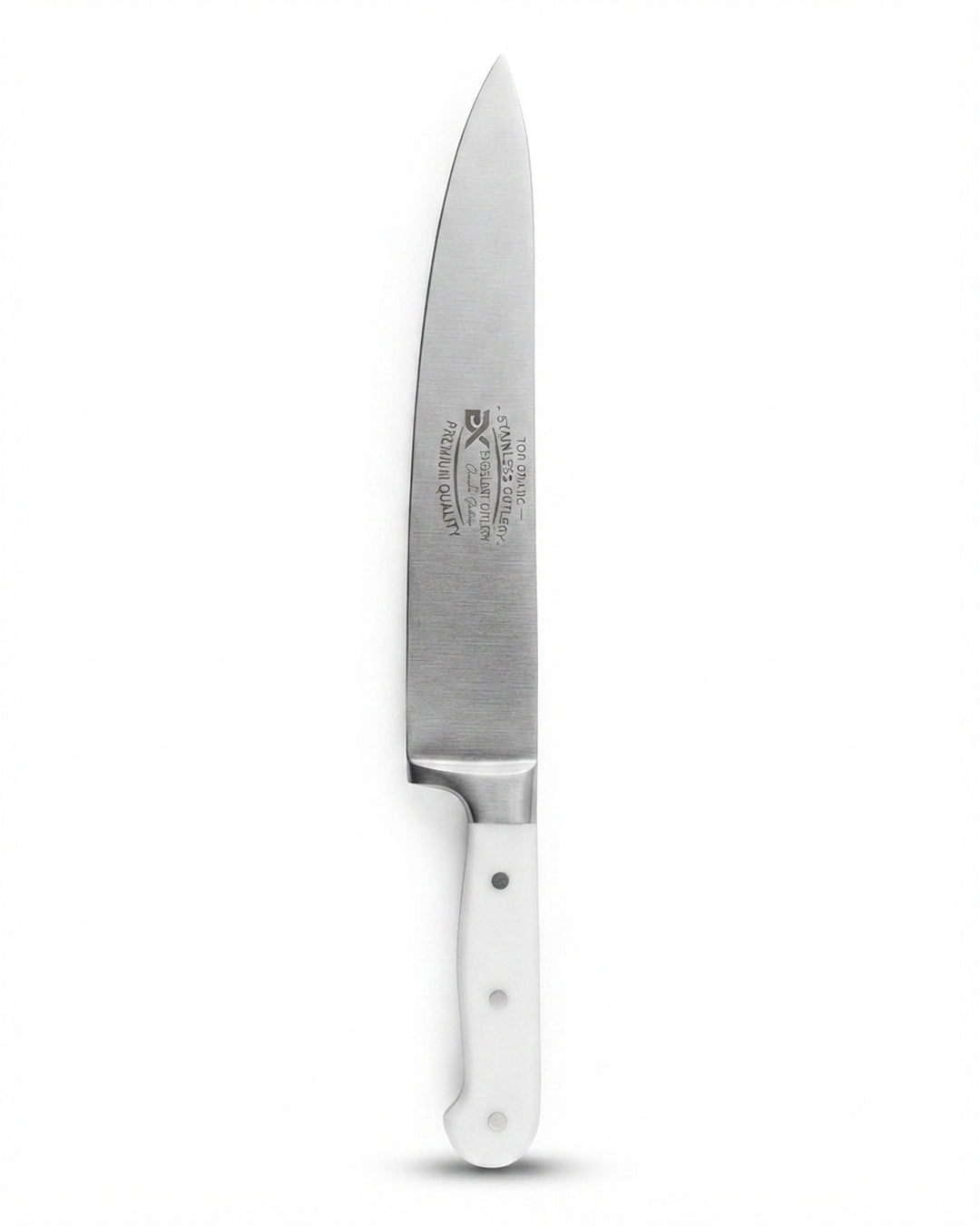 Professional Stainless Steel Chef's Knife - White Handle