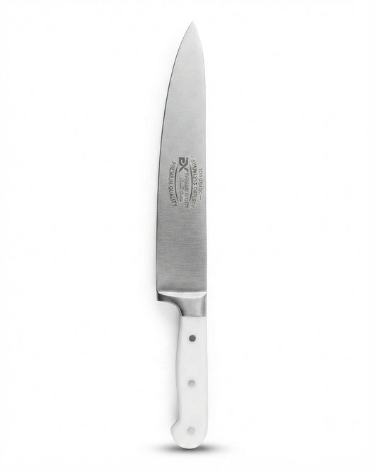 Professional Stainless Steel Chef's Knife - White Handle