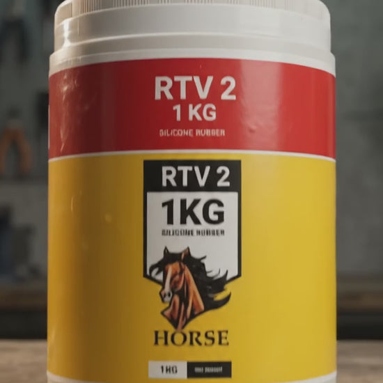 6-second clip showing Horse RTV-2 liquid silicone rubber being poured to create a flexible mold.