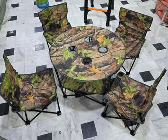 compare product Outdoor Folding Table with 4 Chairs Set for Camping | Outing Adventures Table Set