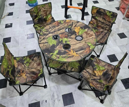 Outdoor Folding Table with 4 Chairs Set for Camping | Outing Adventures Table Set