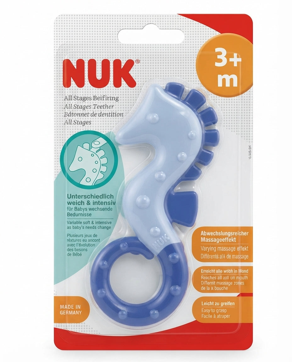 NUK All Stages Teether 3M+ – Baby Teething Toy Blue
