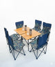 Foldable Outdoor Dining Set with 6 chairs and 2 tables| Storage